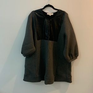 BURU XL Grey and Black Bib dress w/pockets